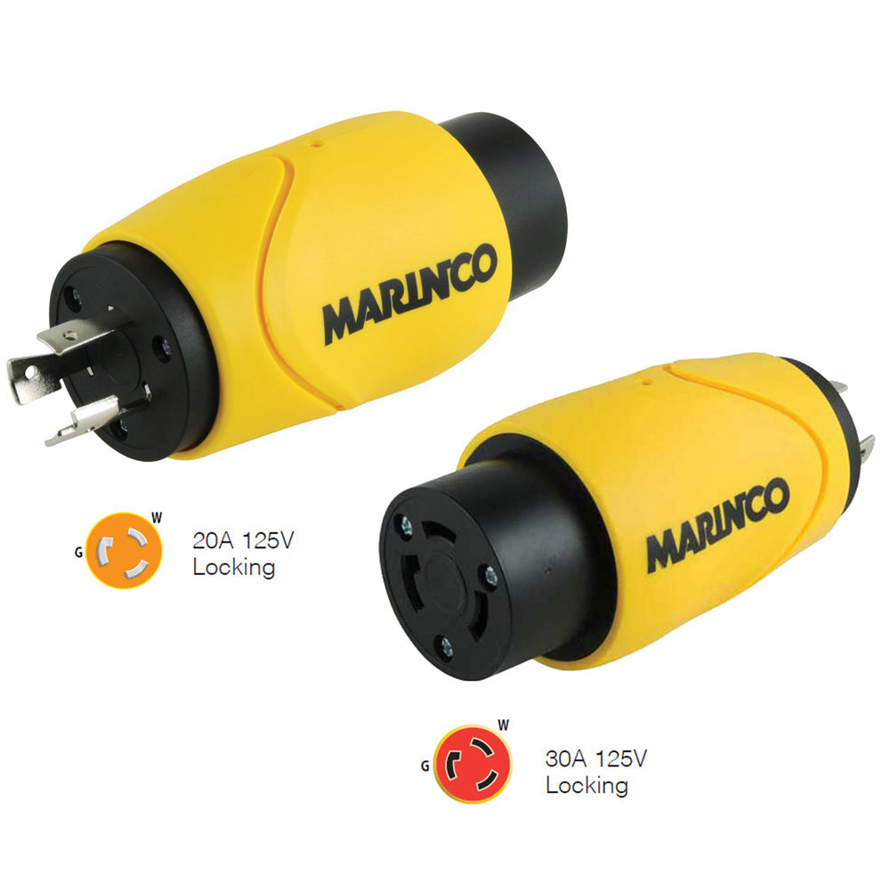 Marinco Straight Adapter 20Amp Locking Male to 30Amp Locking Female Connector [S20-30] - Premium Shore Power from Marinco - Just $65.99! 