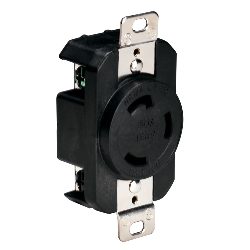 Marinco 305CRRB 125V 30Amp Locking Receptacle - Black [305CRRB] - 1st Class Eligible, Boat Outfitting, Boat Outfitting | Shore Power, Brand_Marinco, Electrical, Electrical | Shore Power - Marinco - Shore Power
