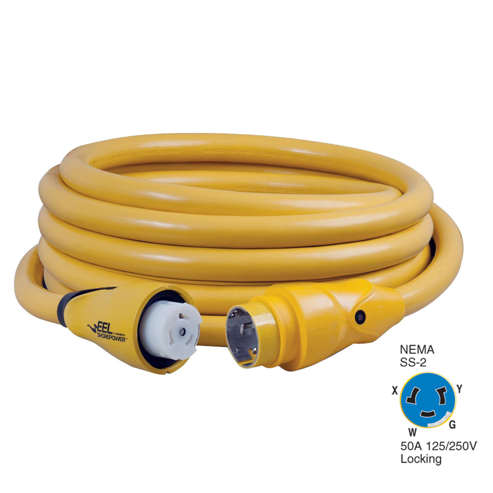 Marinco CS504-25 EEL 50A 125V/250V Shore Power Cordset - 25' - Yellow [CS504-25] - Premium Shore Power from Marinco - Just $568.99! 