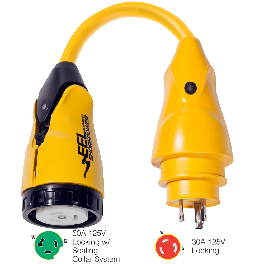 Marinco P30-503 EEL 50A-125V Female to 30A-125V Male Pigtail Adapter - Yellow [P30-503] - Premium Shore Power from Marinco - Just $184.99! 