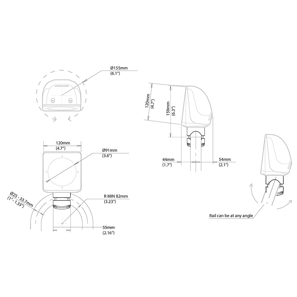 Scanstrut Scanpod Single Instrument Pod Rail Mount - Cut f/Standard Instrument - Fits 1" - 1.33" Rails [SPR-1I-RM] - Premium Display Mounts from Scanstrut - Just $147.99! 