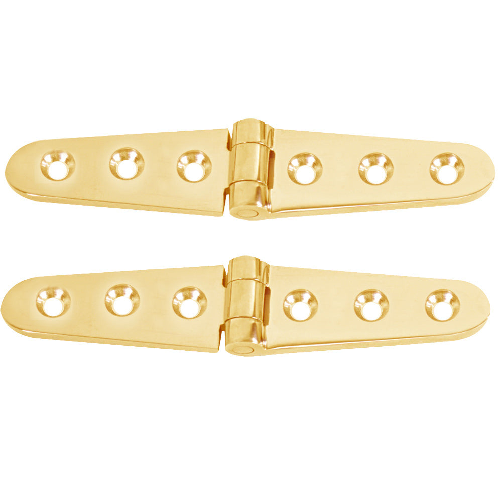 Whitecap Strap Hinge - Polished Brass - 6" x 1-1/8" - Pair [S-605BC] - 1st Class Eligible, Brand_Whitecap, Marine Hardware, Marine Hardware | Hinges - Whitecap - Hinges