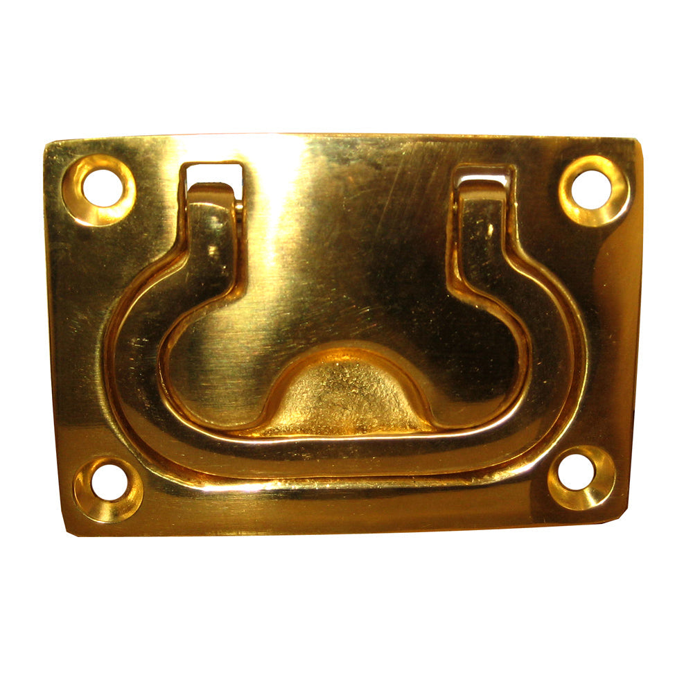 Whitecap Flush Pull Ring - Polished Brass - 3" x 2" [S-3364BC] - Premium Latches from Whitecap - Just $14.99! 