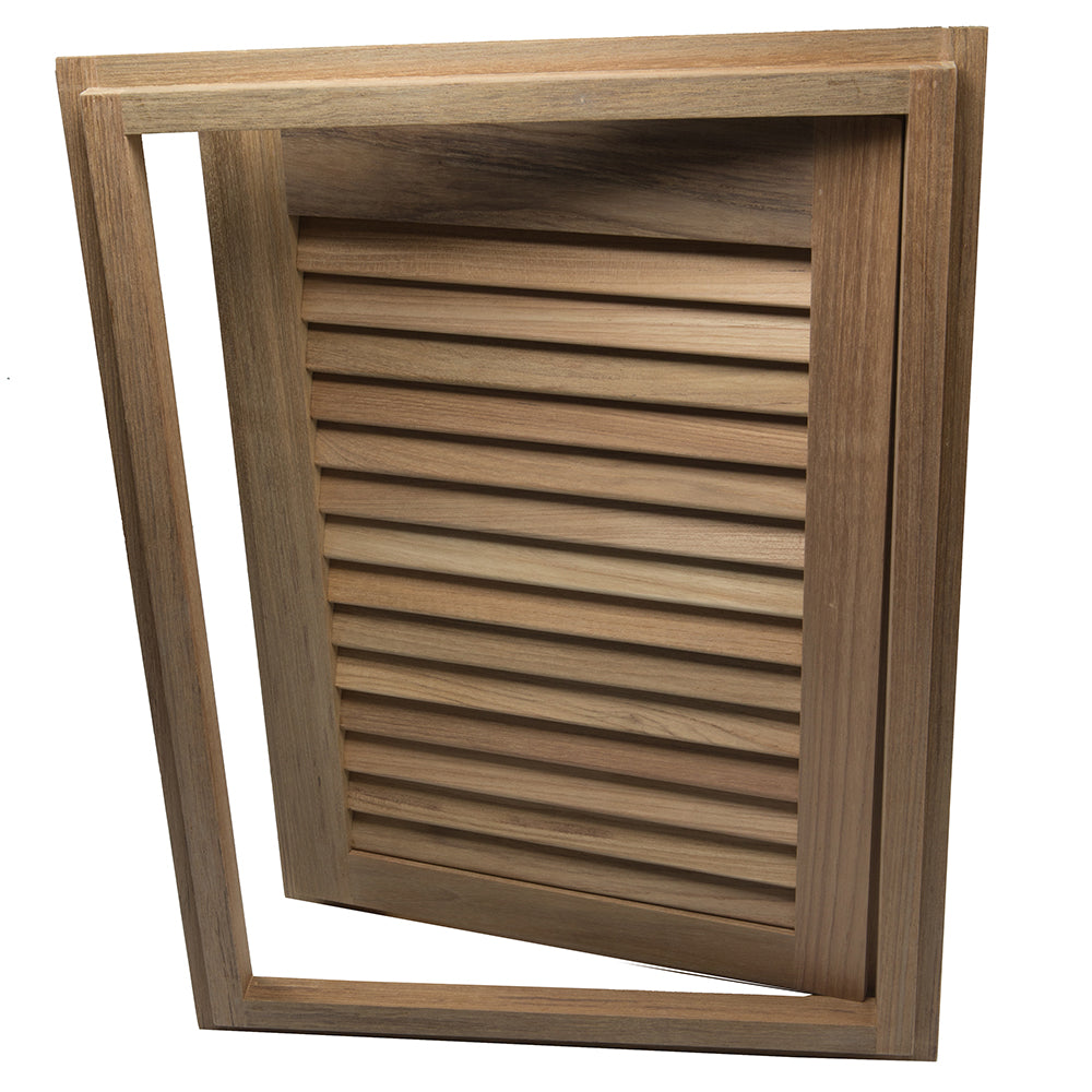 Whitecap Teak Louvered Door & Frame - Right Hand - 15" x 20" [60724] - Premium Teak from Whitecap - Just $117.99! 