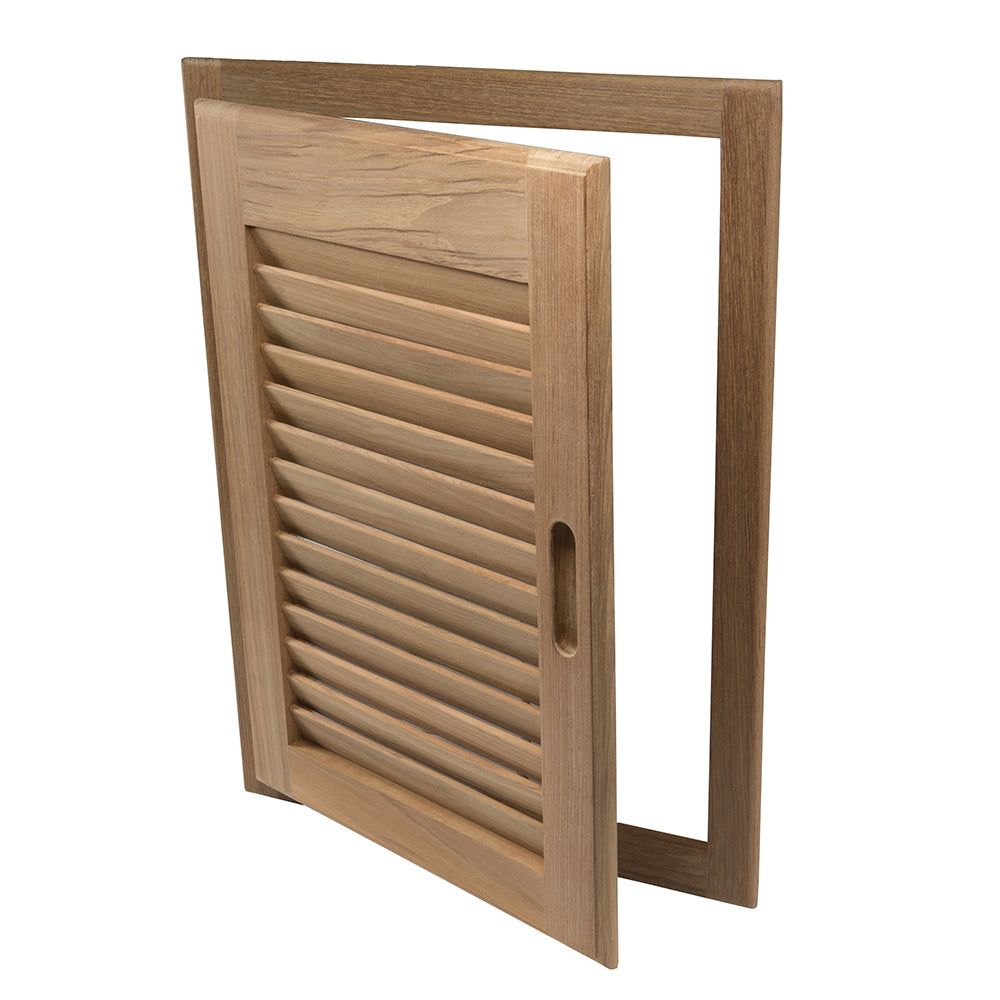 Whitecap Teak Louvered Door & Frame - Right Hand - 15" x 20" [60724] - Premium Teak from Whitecap - Just $117.99! 