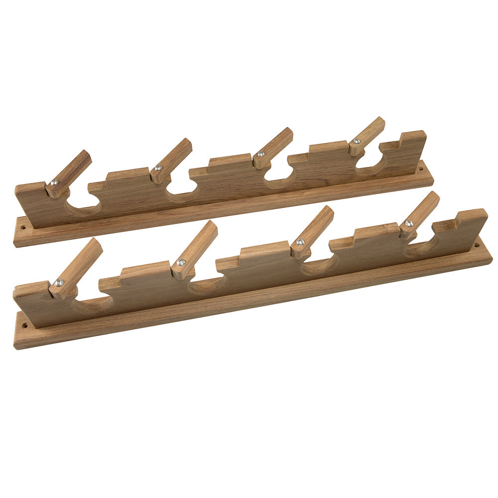 Whitecap Teak Lock-In Four-Rod Storage Rack [60620] - Premium Teak from Whitecap - Just $89.99! Shop now at Boat Gear Depot