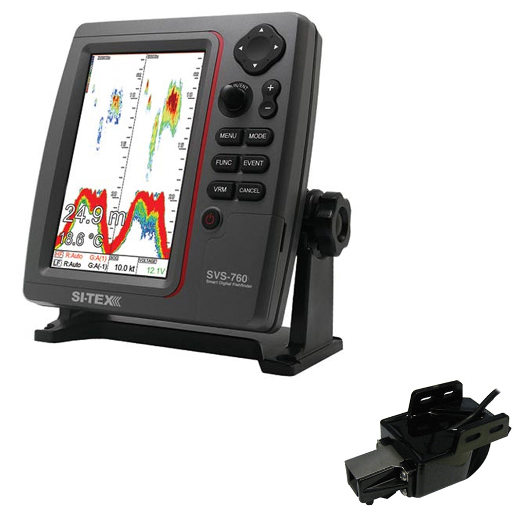 SI-TEX SVS-760 Dual Frequency Sounder 600W Kit w/Transom Mount Triducer [SVS-760TM] - Premium Fishfinder Only from SI-TEX - Just $845.99! 