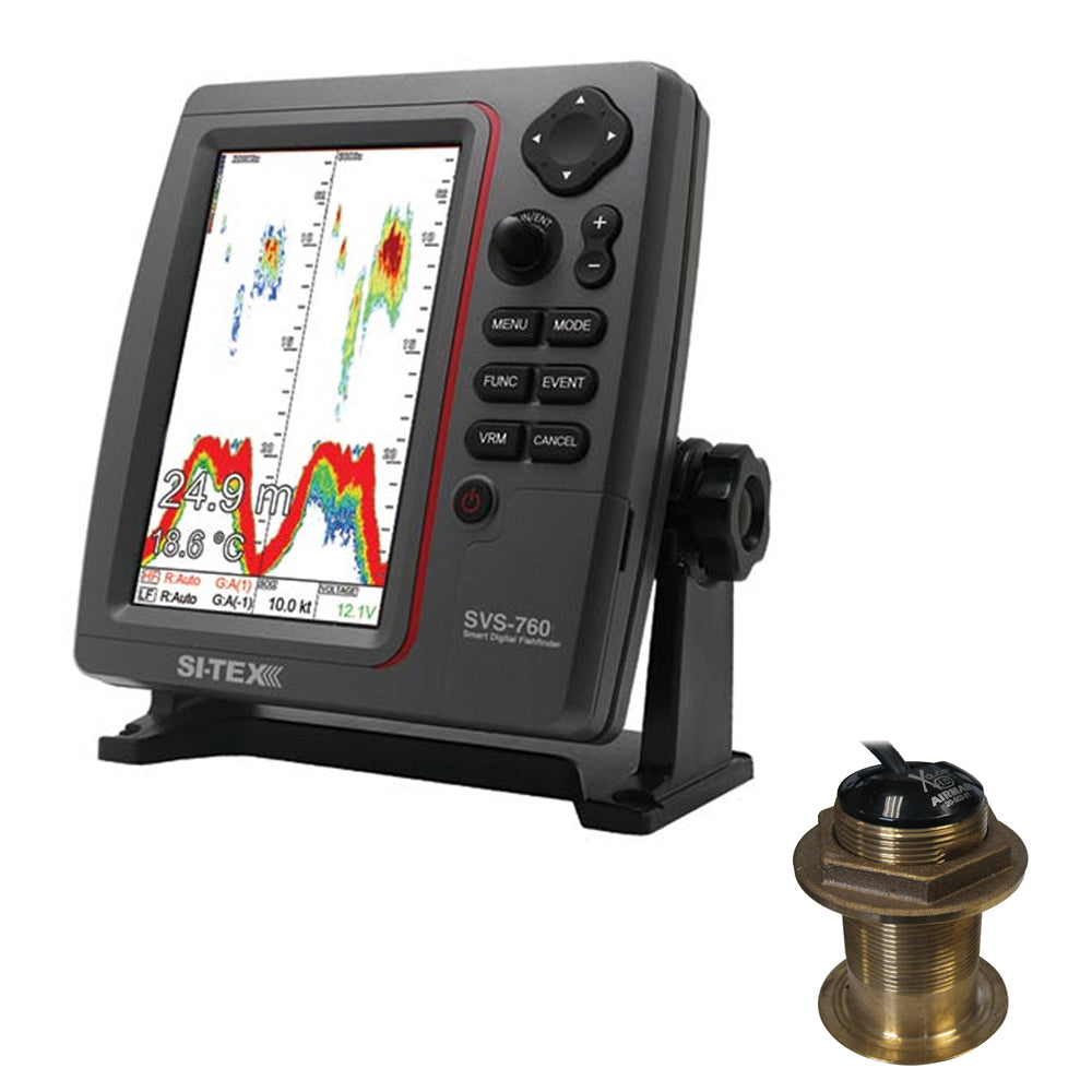 SI-TEX SVS-760 Dual Frequency Sounder 600W Kit w/Bronze 20 Degree Transducer [SVS-760B60-20] - Premium Fishfinder Only from SI-TEX - Just $1067.99! 