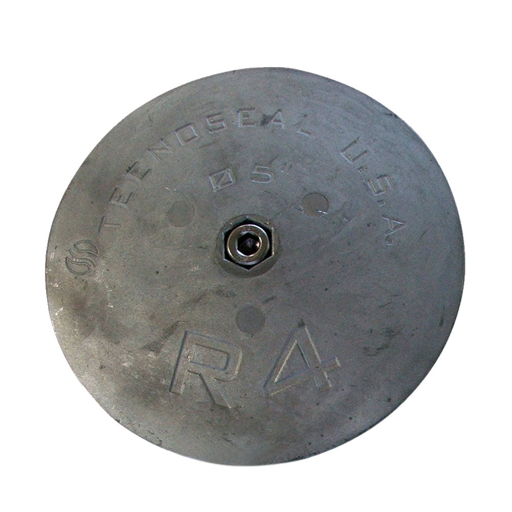 Tecnoseal R4 Rudder Anode - Zinc - 5" Diameter x 5/8" Thickness [R4] - Premium Anodes from Tecnoseal - Just $26.99! 