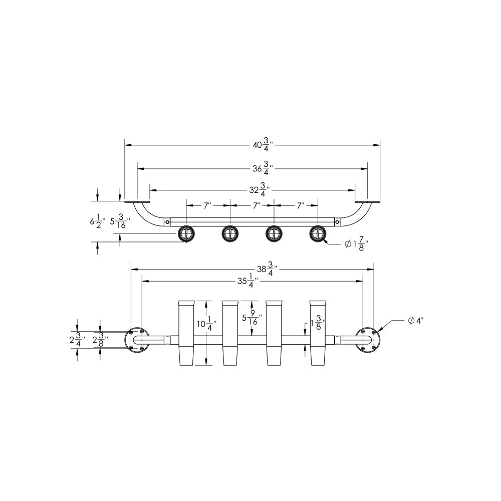 TACO 4-Rod Transom Mount Rod Rack [F31-3504BSA-1] - Premium Rod Holders from TACO Marine - Just $307.99! 