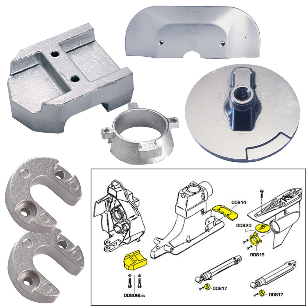 Tecnoseal Anode Kit w/Hardware - Mercury Alpha 1 Gen 2 - Zinc [20801] - Premium Anodes from Tecnoseal - Just $63.99! 