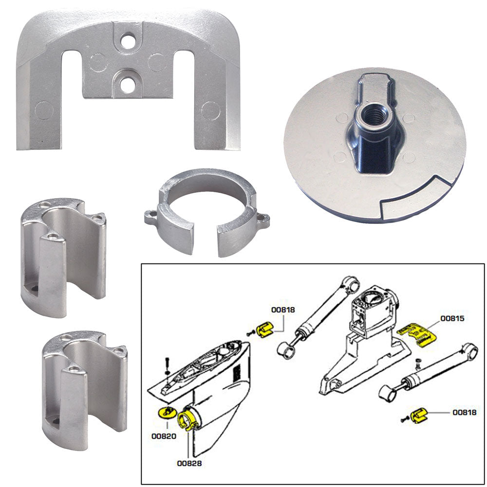 Tecnoseal Anode Kit w/Hardware - Mercury Bravo 1 - Zinc [20803] - Boat Outfitting, Boat Outfitting | Anodes, Brand_Tecnoseal - Tecnoseal - Anodes