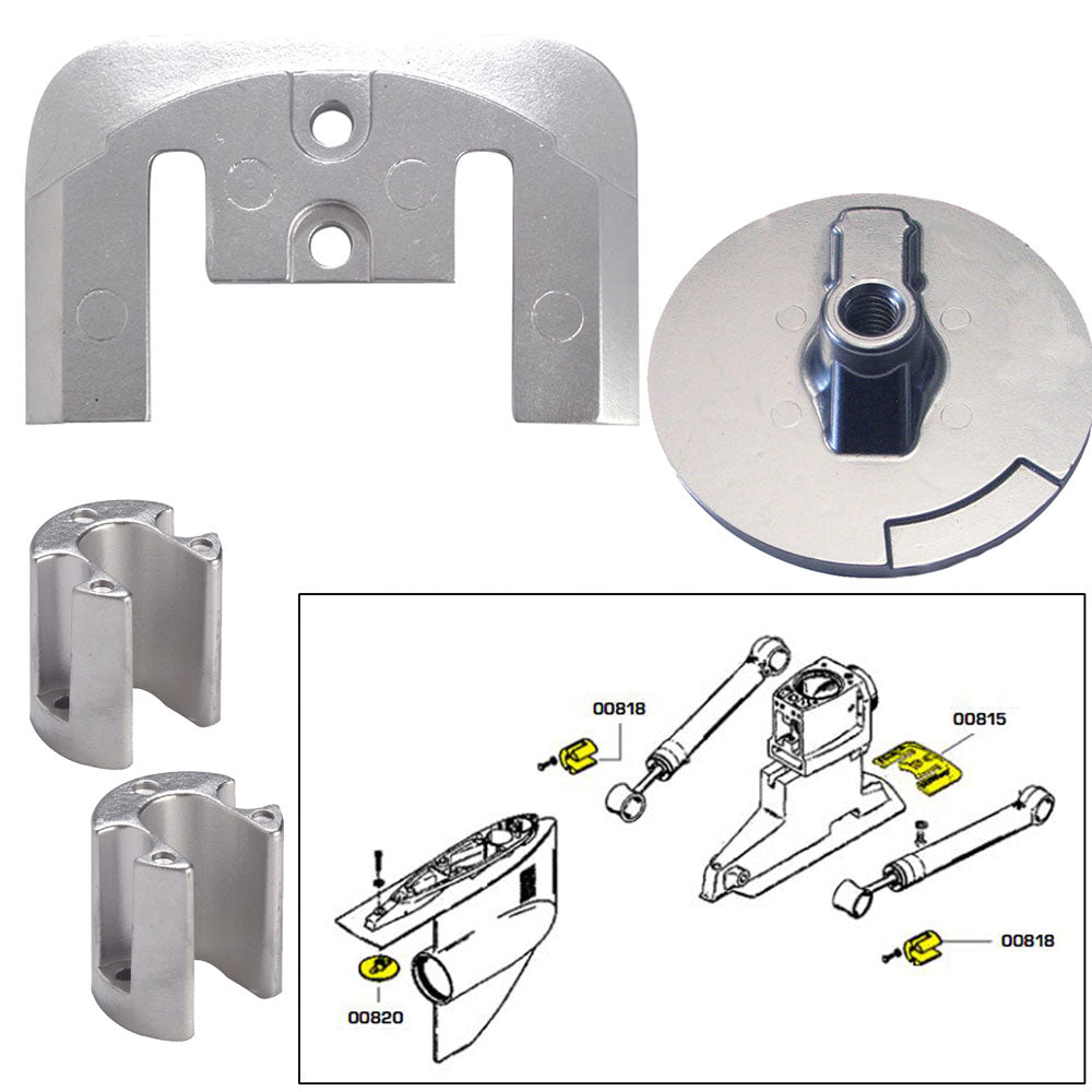 Tecnoseal Anode Kit w/Hardware - Mercury Bravo 2-3 - Zinc [20804] - Premium Anodes from Tecnoseal - Just $33.99! 