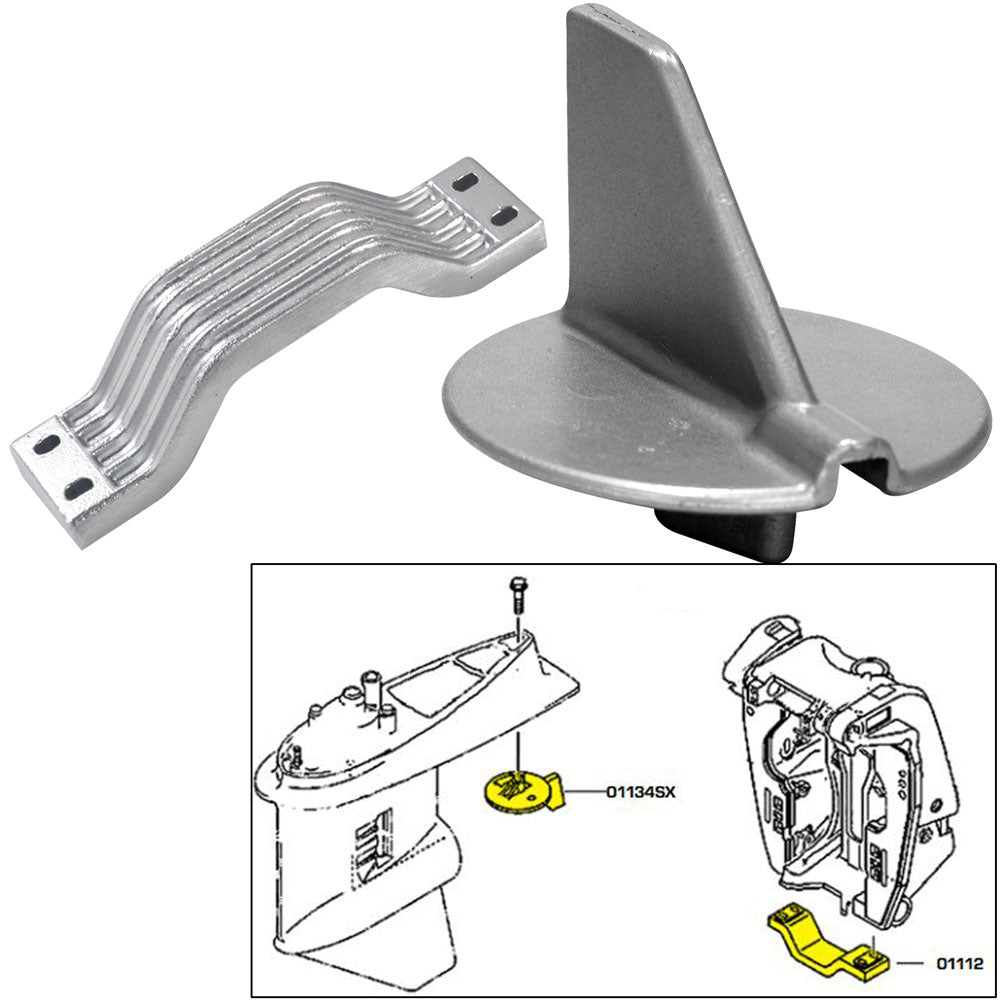 Tecnoseal Anode Kit w/Hardware - Yamaha 150-200HP Left Hand Rotation - Aluminum [21102AL] - Premium Anodes from Tecnoseal - Just $27.99! 