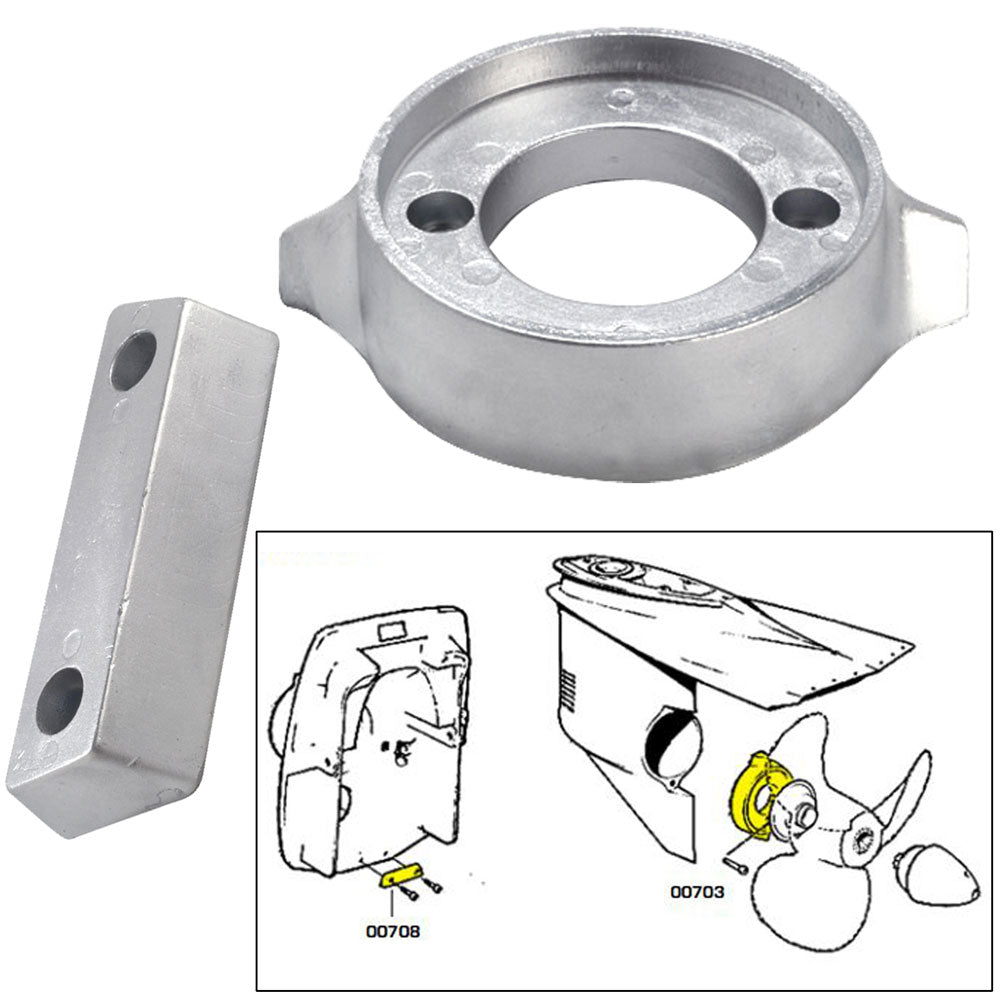 Tecnoseal Anode Kit w/Hardware - Volvo 290 - Aluminum [20705AL] - Premium Anodes from Tecnoseal - Just $30.99! 