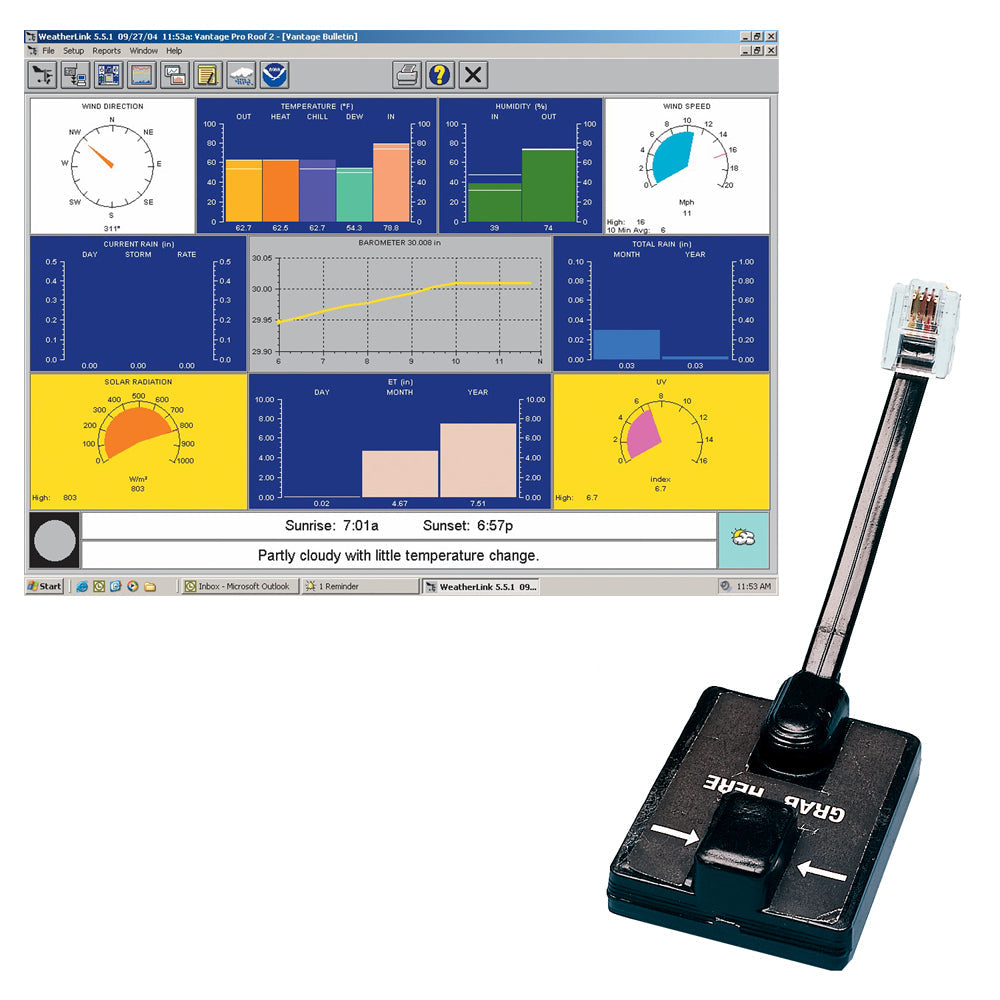 Davis WeatherLink Windows - Serial Port f/Vantage Vue & Pro2 Series [6510SER] - Premium Weather Instruments from Davis Instruments - Just $225! 