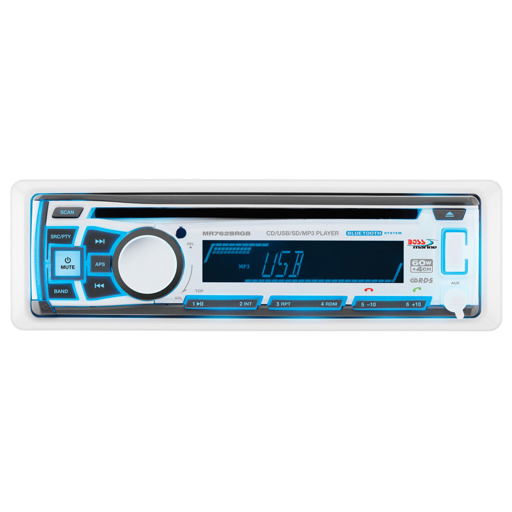 Boss Audio MR762BRGB Marine Stereo w/AM/FM/CD/BT/USB [MR762BRGB] - Premium Stereos from Boss Audio - Just $100.99! 