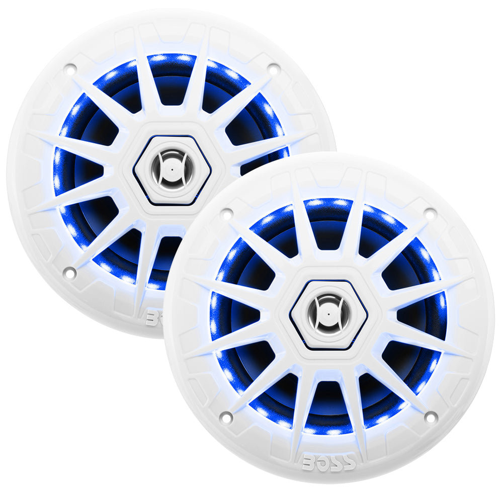 Boss Audio 6.5" MRGB65 Speakers w/RGB Lighting - White - 200W [MRGB65] - Premium Speakers from Boss Audio - Just $81.99! 