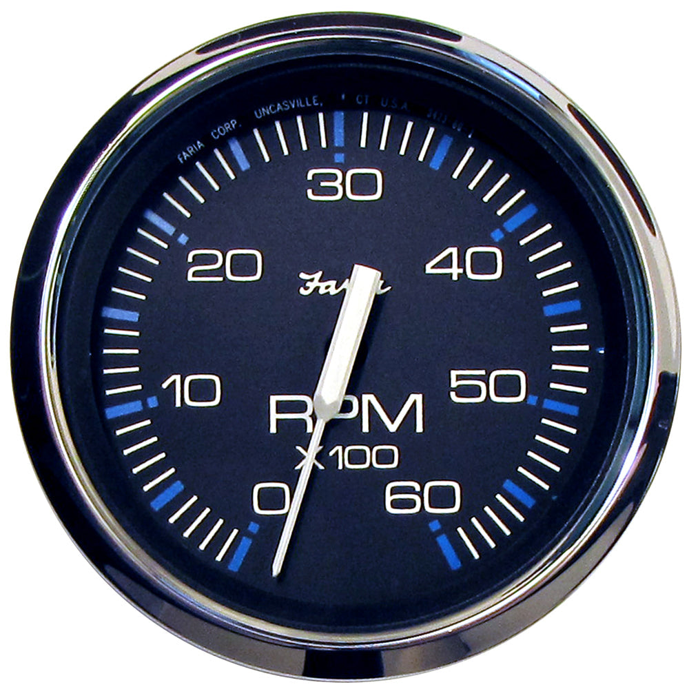 Faria Chesapeake Black 4" Tachometer - 6000 RPM (Gas) (Inboard  I/O) [33710] - Premium Gauges from Faria Beede Instruments - Just $104.99! 