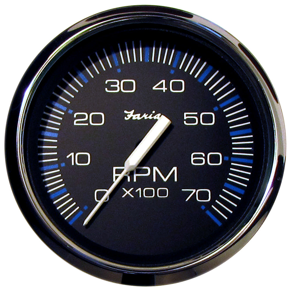 Faria Chesapeake Black 4" Tachometer - 7000 RPM (Gas) (All Outboards) [33718] - Premium Gauges from Faria Beede Instruments - Just $99.99! 