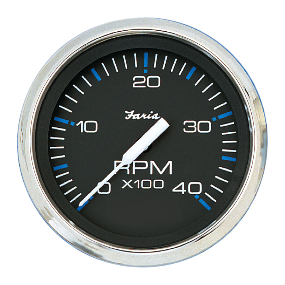 Faria Chesapeake Black 4" Tachometer - 4000 RPM (Diesel) [33742] - Premium Gauges from Faria Beede Instruments - Just $116.99! 