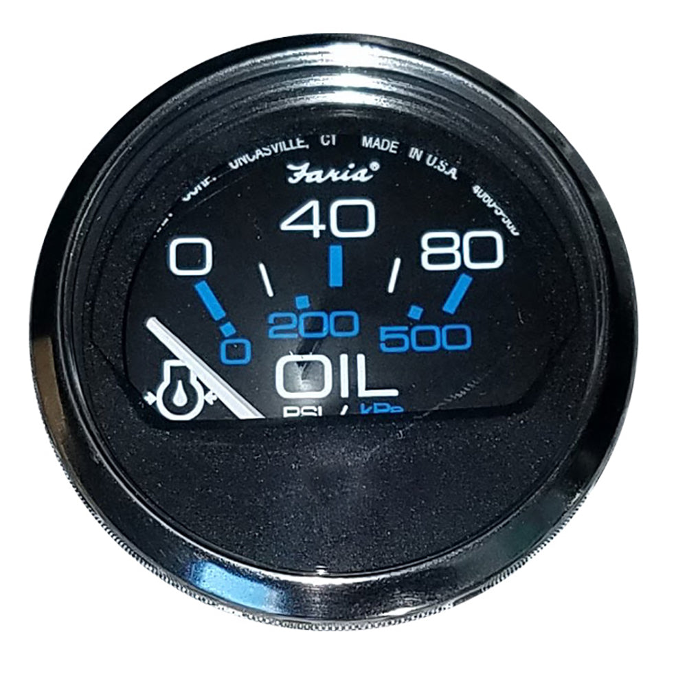 Faria Chesapeake Black 2" Oil Pressure Gauge (80 PSI) [13702] - Premium Gauges from Faria Beede Instruments - Just $35.99! 