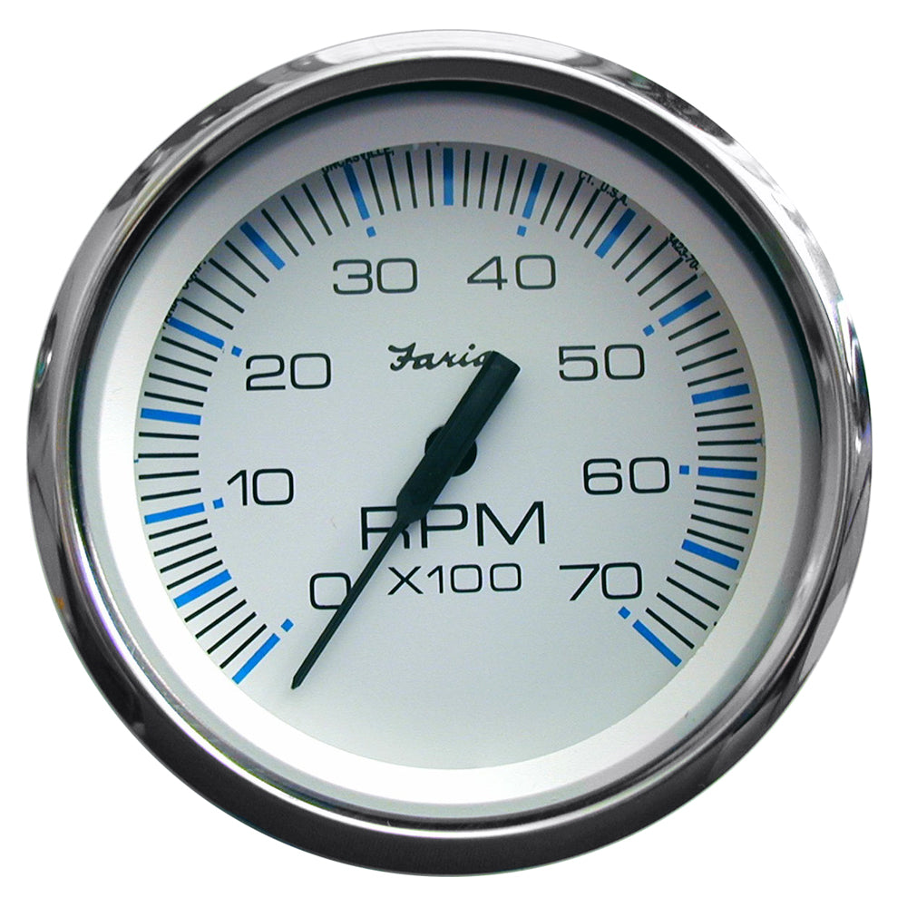 Faria Chesapeake White SS 4" Tachometer - 7000 RPM (Gas) (All Outboards) [33817] - Premium Gauges from Faria Beede Instruments - Just $99.99! 