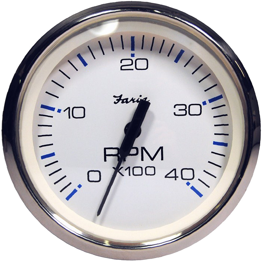 Faria Chesapeake White SS 4" Tachometer - 4000 RPM (Diesel) (Magnetic Pick-Up) [33818] - Premium Gauges from Faria Beede Instruments - Just $108.99! 