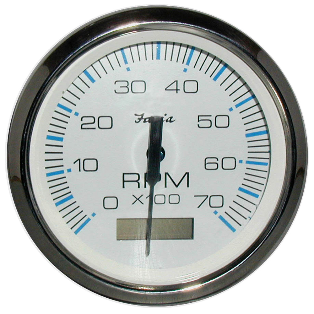 Faria Chesapeake White SS 4" Tachometer w/Hourmeter - 7000 RPM (Gas) (Outboard) [33840] - Premium Gauges from Faria Beede Instruments - Just $148.99! 