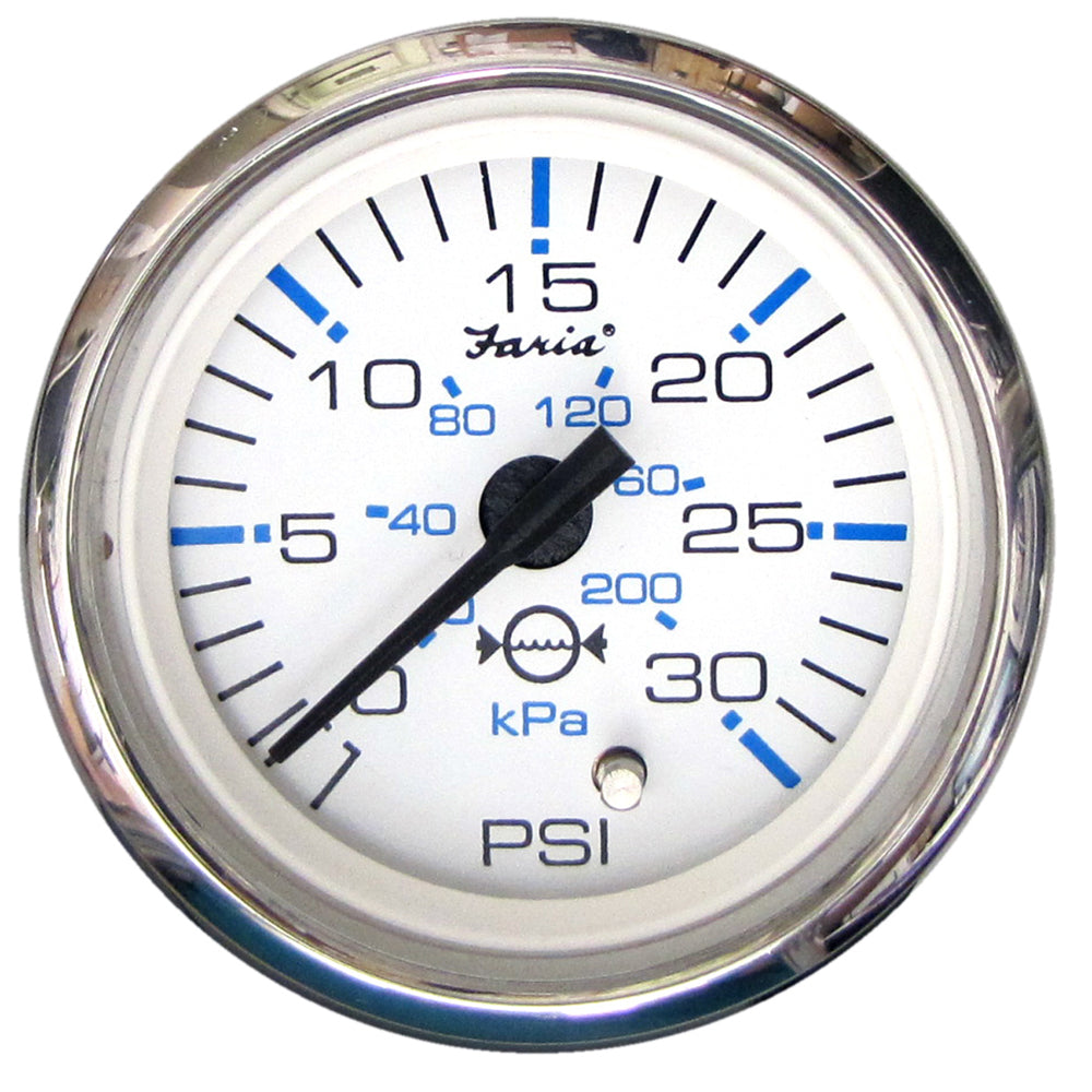 Faria Chesapeake White SS 2" Water Pressure Gauge (30 PSI) [13812] - Premium Gauges from Faria Beede Instruments - Just $77.99! 