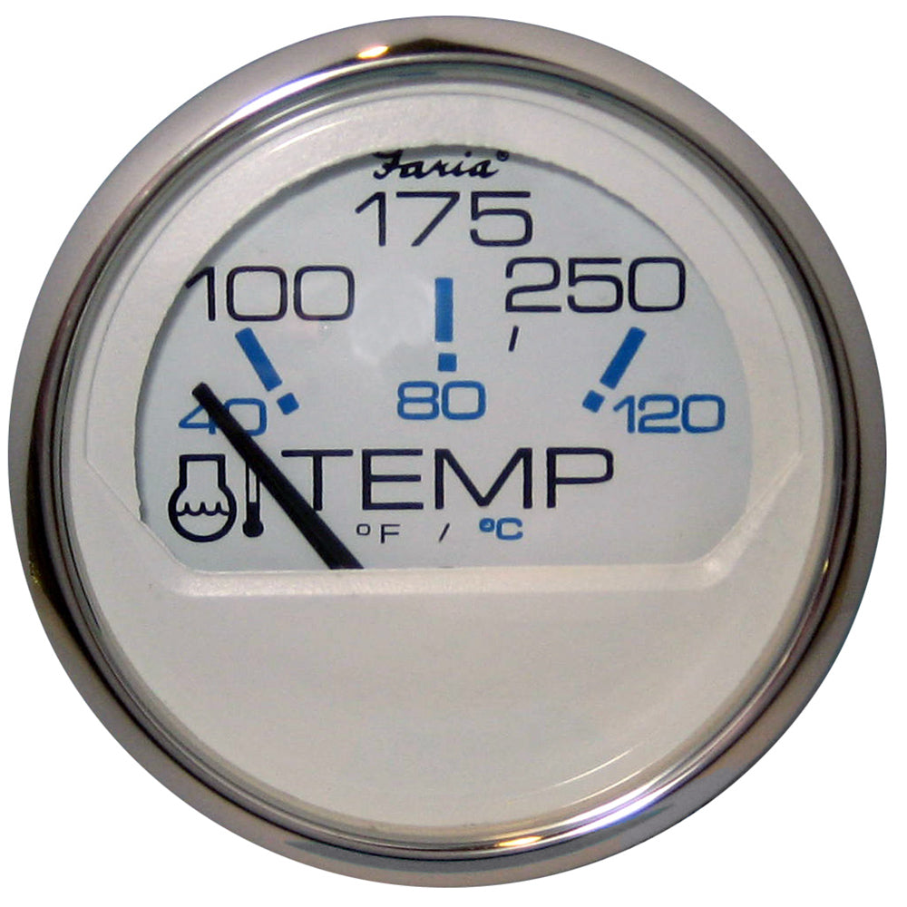 Faria Chesapeake White SS 2" Water Temperature Gauge (100-250 DegreeF) [13804] - 1st Class Eligible, Boat Outfitting, Boat Outfitting | Gauges, Brand_Faria Beede Instruments, Marine Navigation & Instruments, Marine Navigation & Instruments | Gauges - Faria Beede Instruments - Gauges