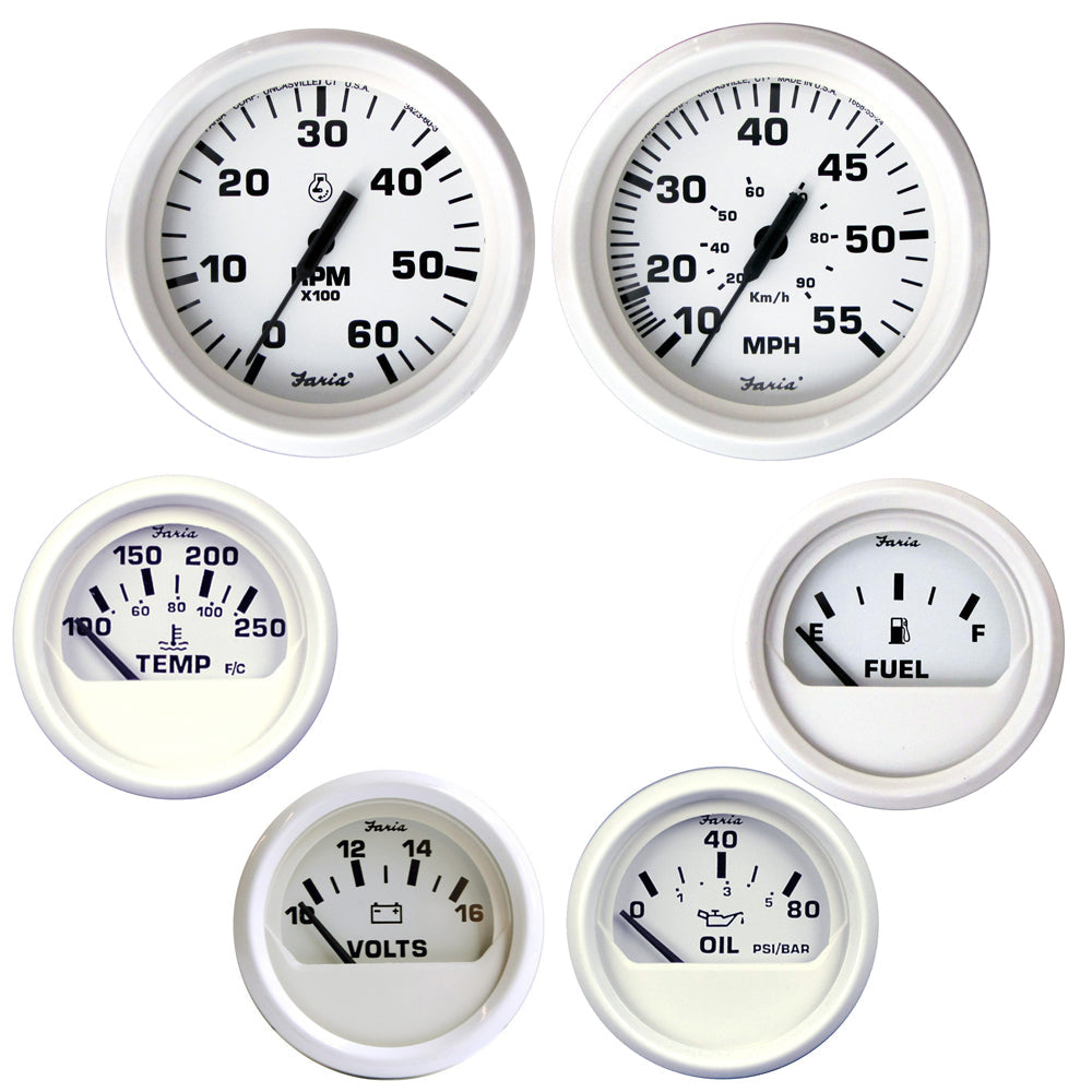 Faria Dress White Boxed Set - Inboard Motors [KT9797] - Premium Gauges from Faria Beede Instruments - Just $242.99! 