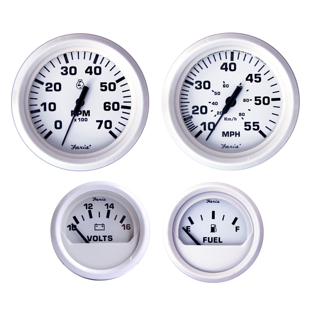 Faria Dress White Boxed Set - Outboard Motors [KT9794] - Premium Gauges from Faria Beede Instruments - Just $206.99! 