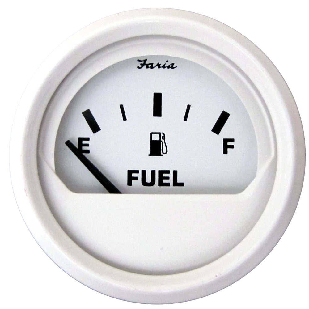 Faria Dress White 2" Fuel Level Gauge (E-1/2-F) [13101] - Premium Gauges from Faria Beede Instruments - Just $28.99! 