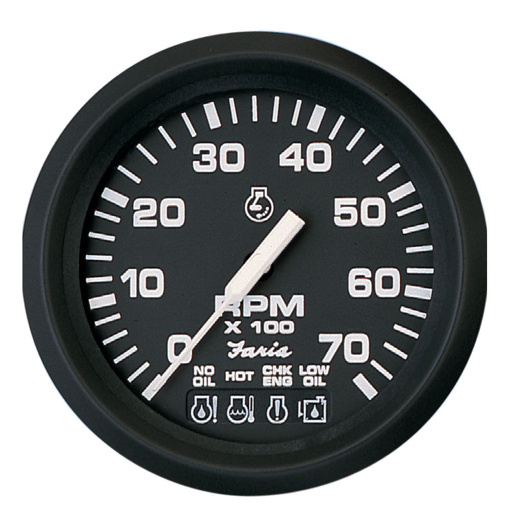 Faria Euro Black 4" Tachometer w/Systemcheck 7000 RPM (Gas) f/ Johnson / Evinrude Outboard) [32850] - Premium Gauges from Faria Beede Instruments - Just $158.99! 