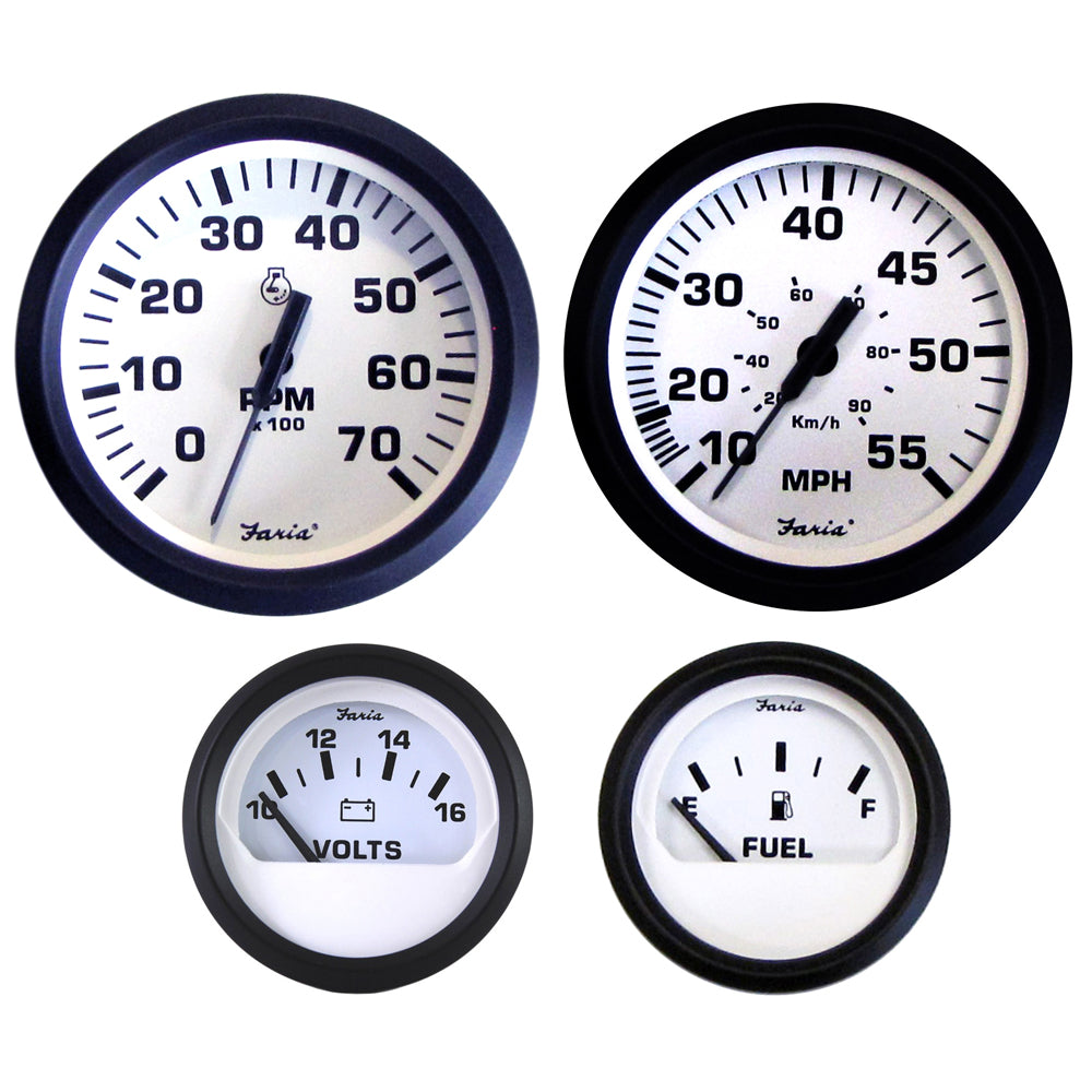 Faria Euro White Boxed Set - Outboard Motors [KT9795] - Premium Gauges from Faria Beede Instruments - Just $213.99! 