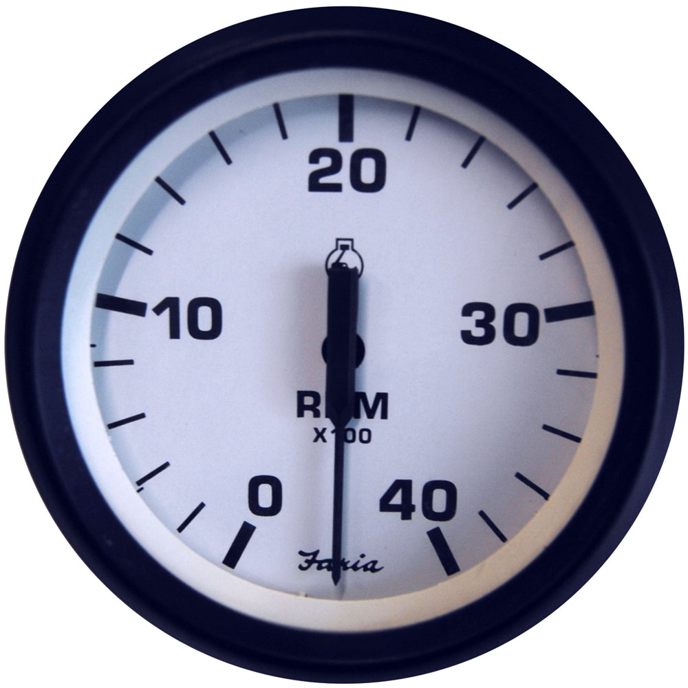 Faria Euro White 4" Tachometer 4000 RPM (Diesel) (Mechanical Takeoff  Var Ratio Alt) [32942] - Premium Gauges from Faria Beede Instruments - Just $90.99! 