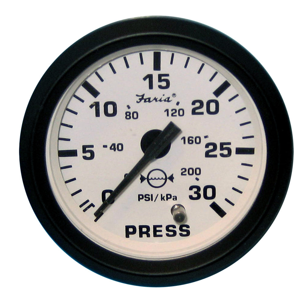 Faria Euro White 2" Water Pressure Gauge (30 PSI) [12903] - Premium Gauges from Faria Beede Instruments - Just $66.99! 