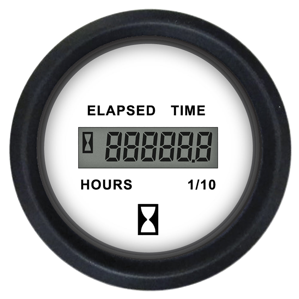 Faria Euro White 2" Hourmeter (Digital) [12913] - Premium Gauges from Faria Beede Instruments - Just $63.99! 