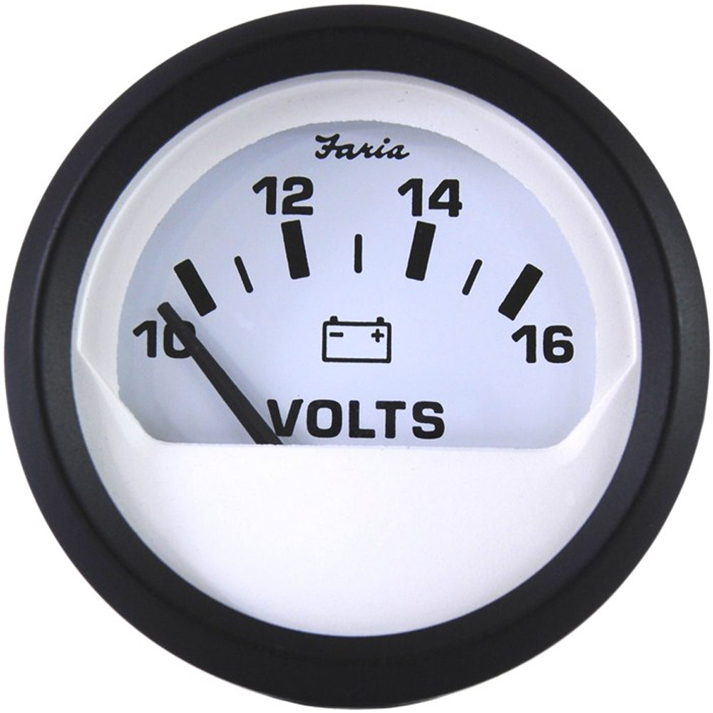 Faria Euro White 2" Voltmeter (10-16 VDC) [12911] - Premium Gauges from Faria Beede Instruments - Just $27.99! 