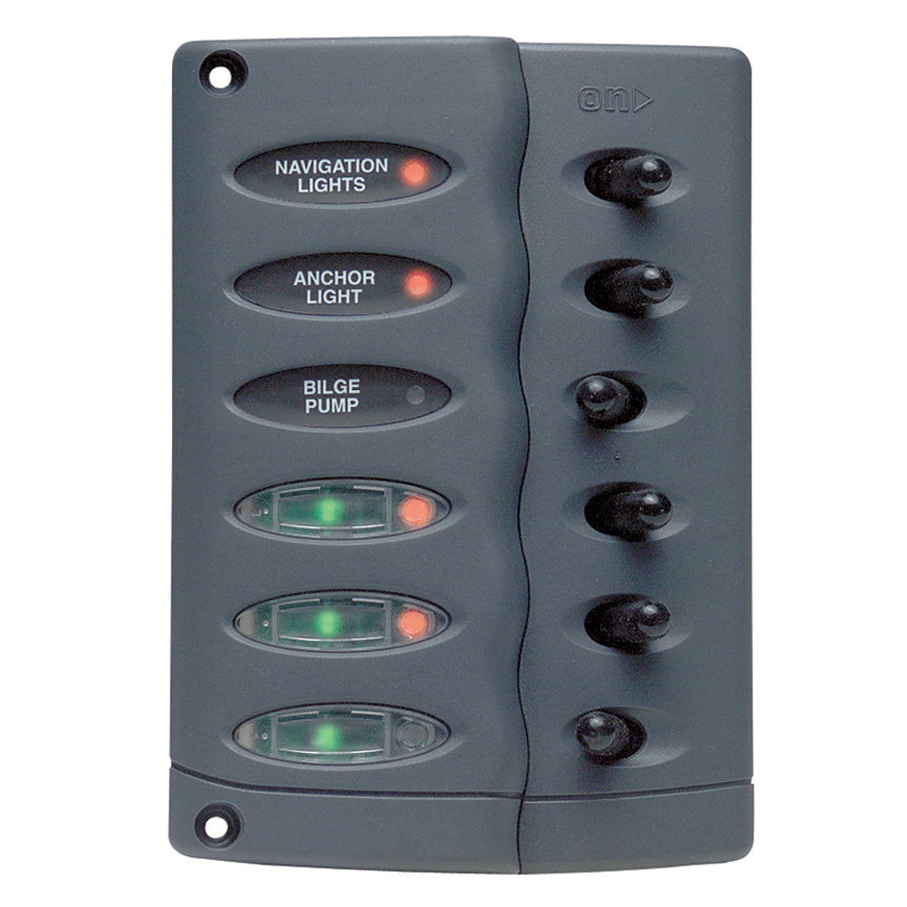 BEP Contour Switch Panel - Waterproof 6 Way [CSP6] - Premium Electrical Panels from BEP Marine - Just $69.99! 