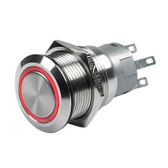 Marinco Push Button Switch - 24V Latching On/Off - Red LED [80-511-0005-01] - 1st Class Eligible, Brand_BEP Marine, Electrical, Electrical | Switches & Accessories - BEP Marine - Switches & Accessories