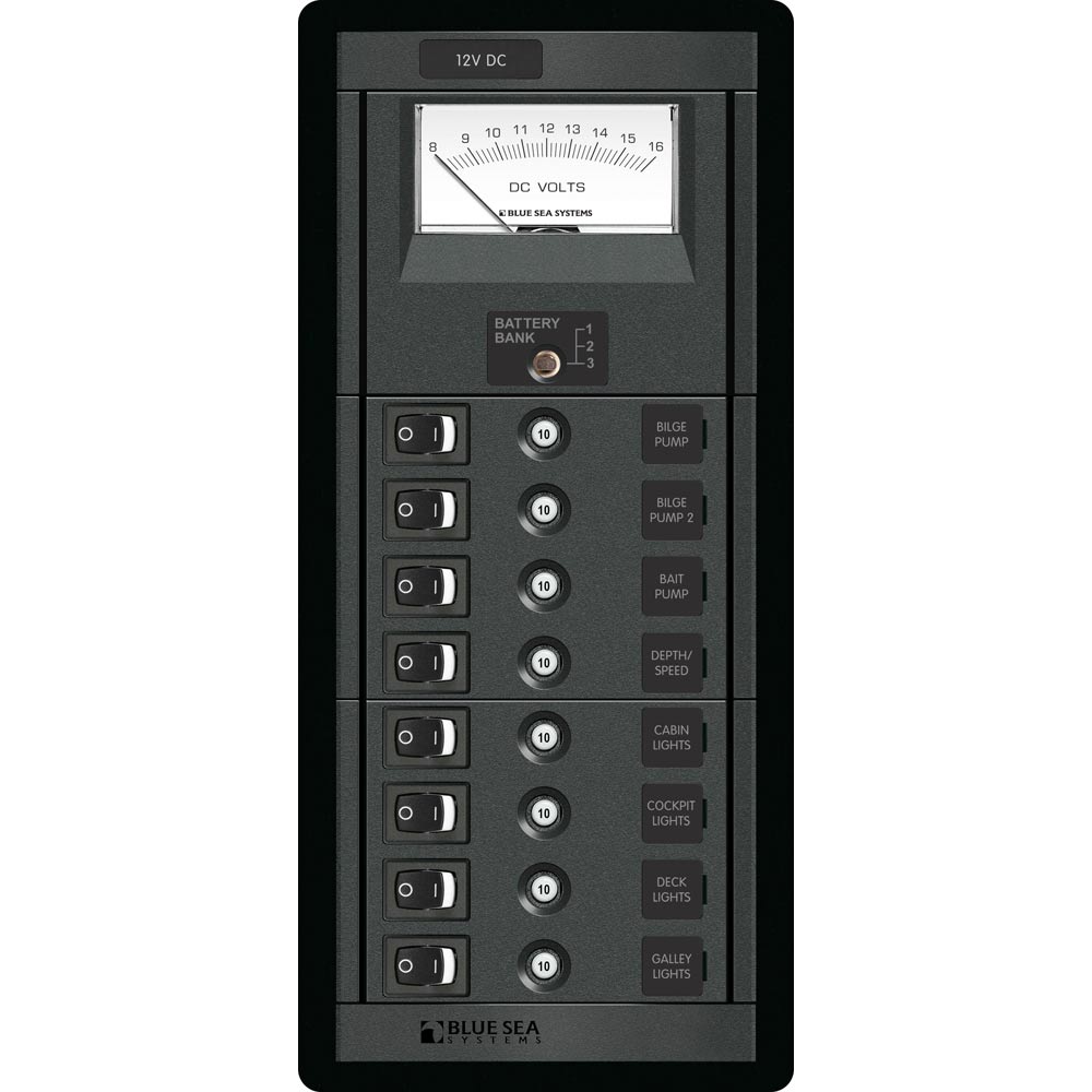 Blue Sea 1463 8 Position Switch CLB + Meter Vertical [1463] - Premium Electrical Panels from Blue Sea Systems - Just $304.99! 