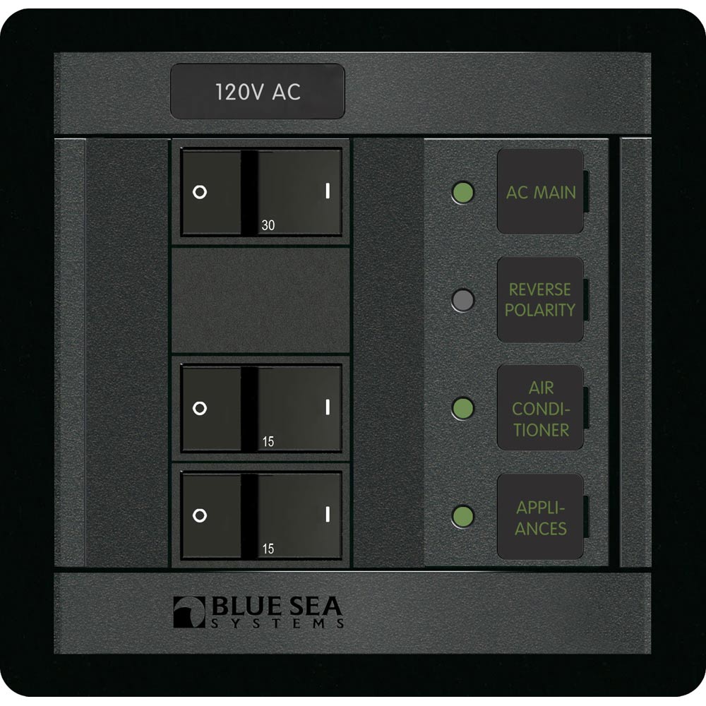 Blue Sea 1214 120V AC Main + 2 Positions [1214] - Premium Electrical Panels from Blue Sea Systems - Just $229.99! 