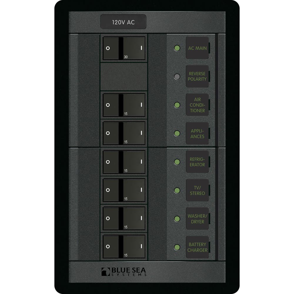 Blue Sea 1202 120V AC Main + 6 Positions - Vertical [1202] - Premium Electrical Panels from Blue Sea Systems - Just $385.99! 