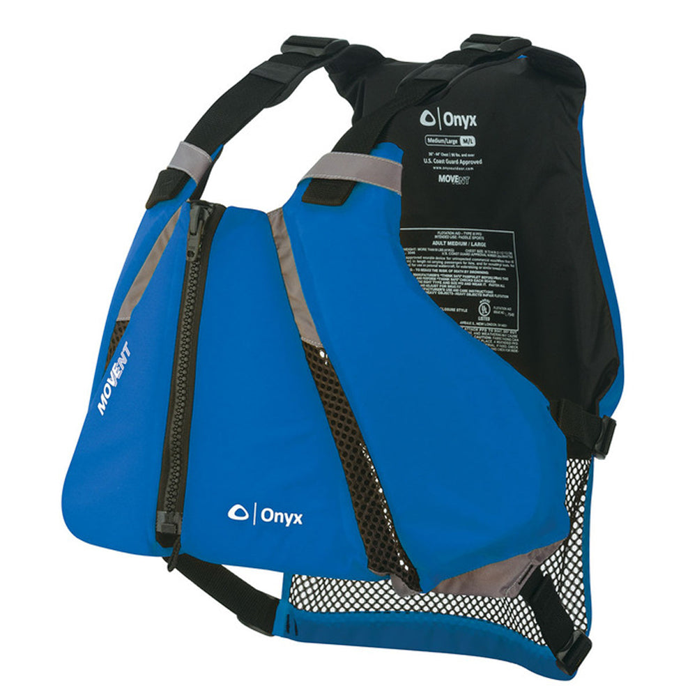 Onyx MoveVent Curve Paddle Sports Life Vest - M/L - Blue [122000-500-040-16] - Premium Life Vests from Onyx Outdoor - Just $56.99! 