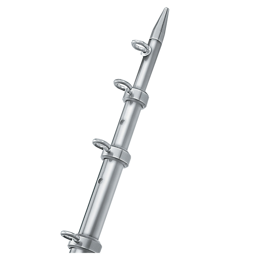 TACO 12' Silver/Silver Center Rigger Pole - 1-1/8" Diameter [OC-0432VEL116] - Premium Outriggers from TACO Marine - Just $310.99! 