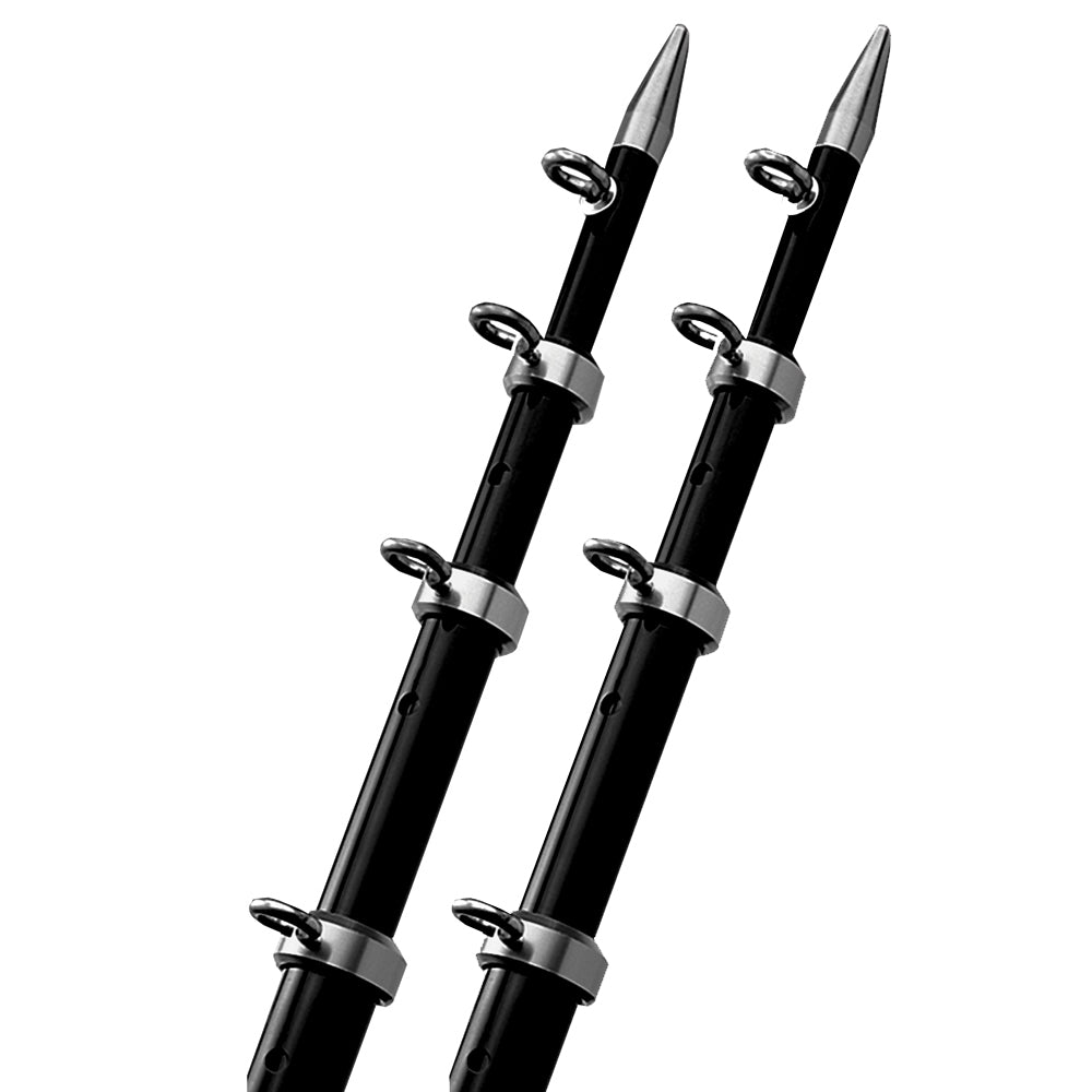 TACO 15' Black/Silver Outrigger Poles - 1-1/8" Diameter [OT-0442BKA15] - Premium Outriggers from TACO Marine - Just $615.99! 