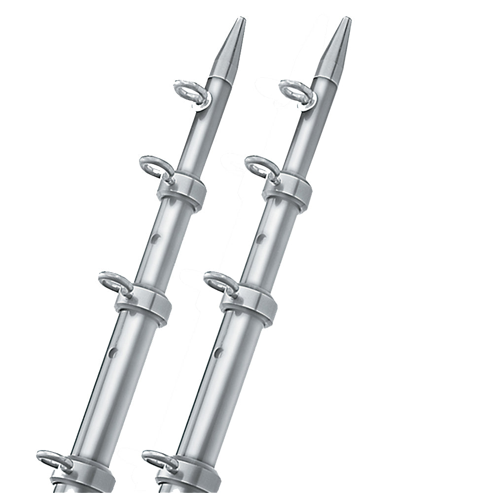 TACO 15' Silver/Silver Outrigger Poles - 1-1/8" Diameter [OT-0442VEL15] - Premium Outriggers from TACO Marine - Just $615.99! 