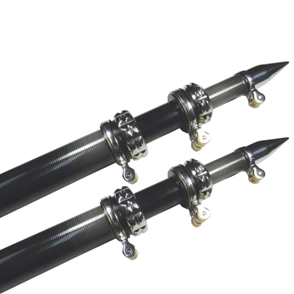 TACO 16' Carbon Fiber Outrigger Poles - Pair - Black [OT-3160CF] - Brand_TACO Marine, Hunting & Fishing, Hunting & Fishing | Outriggers, Oversized - TACO Marine - Outriggers